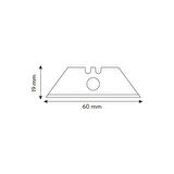 Vip-Tec Maket Bıçağı ( Falçata ) Yedeği 0,60 Mm (  Trapez Tip ) Güvenlikli Vt874000