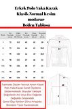 Erkek Bordo Kazak Polo Yaka Yünlü Klasik Normal Kesim RAR00653 Bordo-S