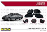 Citroen C-ellysee Havuzlu 3D Paspas Niken Siyah 2012 Sonrası