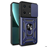 İnfinix Note 30 Pro Uyumlu Magnetik Standlı Kamera Korumalı Sert Sürgülü Koruyucu Kapak