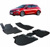 Opel Astra K Havuzlu 3D Paspas Niken Siyah 2015+ Sonrası