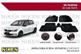 Skoda Fabia 3 Havuzlu 3D Paspas Niken Siyah 2014+ Sonrası