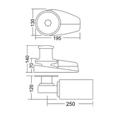 South Pacific WS1500C - 12V Yatık Motorlu Dik Irgat 8mm Tamburlu (Halat Fenerli) Krom Gövdeli - Pratiklik ve Gücün Mükemmel Uyumu