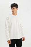 DeFacto Regular Fit Bisiklet Yaka Waffle Basic Düz Uzun Kollu Tişört D2801AX24AUER136