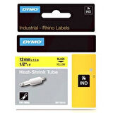Dymo RhinoPro Isıyla Küçülen Şerit 12mmx1.5m SarıSiyah 18056
