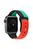 Apple Watch Uyumlu Kordon 2 3 4 5 Seri 38 Mm 40 Mm Siyah Kırmızı Yeşil