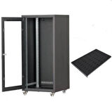 SETRACK 19'' 20U 600X600 TEKERLEKLİ CAMLI RACK KABİNET+SABiT RAF