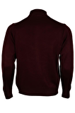 Erkek Bordo Kazak Yarım Balıkçı Yünlü Klasik Normal Kesim RAR00795 Bordo-2XL
