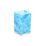 KALEMLİK MAVİ KUMAŞ DESENLİ OFİS GERECİ 6X6X12CM 300ML