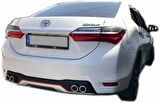 Toyota Corolla 4 çıkış görünümlü kırmızı şeritli difüzör 2013-2018 arası modeller