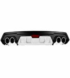 Honda Civic Fc5 4 eksoz görünümlü difüzör gri 2016-2019 arası modeller