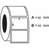 PİA Etiket 40 x 60 mm 1.000 Adet Termal Barkod Etiketi 1.000 li Sarım