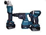 Makita DLX3070TX 18 V 5.0 Ah 3'lü Akülü Kombine Set