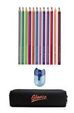Faber-castell Grip Kuru Boya Kalemi 12'li Faber-castell Mini Apple Kalemtraş Kalemlik Seti