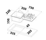 CAN LC1710-S-FP Kare Evyeli Musluklu Ocak