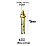 Aletçantam Çelik Dübel Gömlekli 10x75 (12mm) - 10 adet