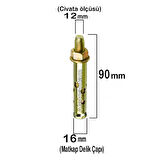 Aletçantam Çelik Dübel Gömlekli 12x90 (16mm) - 10 adet