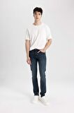 DeFacto Pedro Slim Fit Dar Kalıp Normal Bel Dar Paça Jean Pantolon C5682AX24SMNM41