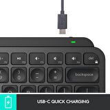 Logitech MX Keys Mini Kablosuz İngilizce Q Klavye Siyah