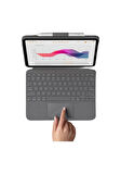 Logitech Combo Touch iPad 10. Nesil ile Uyumlu Klavyeli Tablet Kılıfı Kum (Sand)