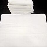 KANAVİÇE İŞLEME KADİFE SOFT BEYAZ HAVLU SETİ 6 ADET 50 X 90 CM