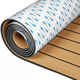 240 X 120 CM AÇIK KAHVERENGİ (GOLD) EVA SUNİ TEAK (TİK) DECK 3M BANTLI TEKNE, YAT, HAVUZ KENARI VE KARAVAN İÇİN ZEMİN KAPLAMASI