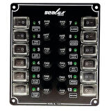 12 ANAHTARLI İZOLELİ KÜÇÜK EBATLI SWITCH PANEL / TEKNE ve KARAVAN SİGORTA PANELİ / ELEKTRİK KUMANDA PANELİ