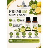 Premium Mum Esansı 5 cc 2'li Set - Bergamot, Limon - Soya Wax, Parafin, Jel Wax ve Bal Mumu Uyumlu BKFAB2BGLM5