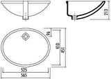 Creavit Tp205 Tezgah Altı Oval Lavabo 40X52 Cm Beyaz
