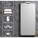 Iphone 12 Hayalet Ekran Koruyucu Toz Filitreli Izgaralı Anti Dust Tam Kaplayan Kırılmaz Cam