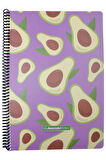 Gıpta A4 Avocado 80 Yaprak Çizgili Spiralli Karton Kapak Defter Lila My Avocado 5819