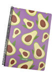 Gıpta A4 Avocado 80 Yaprak Çizgili Spiralli Karton Kapak Defter Lila My Avocado 5819