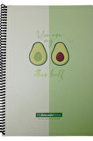 Gıpta A4 Avocado 80 Yaprak Çizgili Spiralli Karton Kapak Defter You Are My Other Half 5819