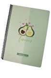 Gıpta A4 Avocado 80 Yaprak Çizgili Spiralli Karton Kapak Defter Forever 5819