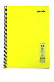 Mynote Flex A4 80 Yaprak Çizgili Spiralli Plastik Neon Kapak Defter
