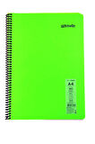 Mynote Flex A4 80 Yaprak Kareli Spiralli Plastik Neon Kapak Defter