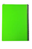 Mynote Flex A4 80 Yaprak Kareli Spiralli Plastik Neon Kapak Defter