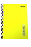Mynote Flex A4 60 Yaprak Kareli Spiralli Plastik Neon Kapak Defter