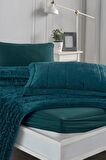 Elart Comfort yeni nesil uykuseti - 6 parça Velvet Zümrüt Yeşili (230x220cm)