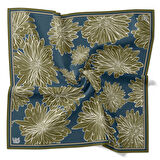 Levidor Tivil İpek Eşarp 4104 - 3 Petrol Yeşili Karışık Desen