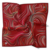 Levidor Tivil İpek Eşarp 4111 - 6 Kırmızı Karışık Desen