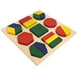 Geometrik Şekiller Üç Parça Puzzle