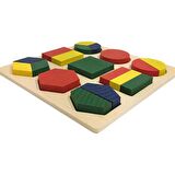 Geometrik Şekiller Üç Parça Puzzle
