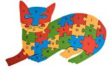 Ahşap Puzzle Kedi Figürlü