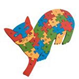 Ahşap Puzzle Kedi Figürlü