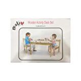 Ahşap Masa ve 2 Sandalyeli Set