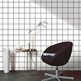 60x30cm Shiny Siyah Çizgili Beyaz Kare Yapışkanlı Karavan Prefabrik Banyo Wc Duvar Kaplama Paneli