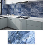 60x30cm Shiny Mavi Okyanus Mermer Desen Yapışkanlı Karavan Prefabrik Banyo Wc Duvar Kaplama Paneli
