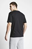 Erkek Siyah Rahat Kalıp Bisiklet Yaka Spor Tshirt Vo23bteb001202633