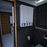 Emkawood Cabi Çok Amaçlı Raflı Banyo Dolabı